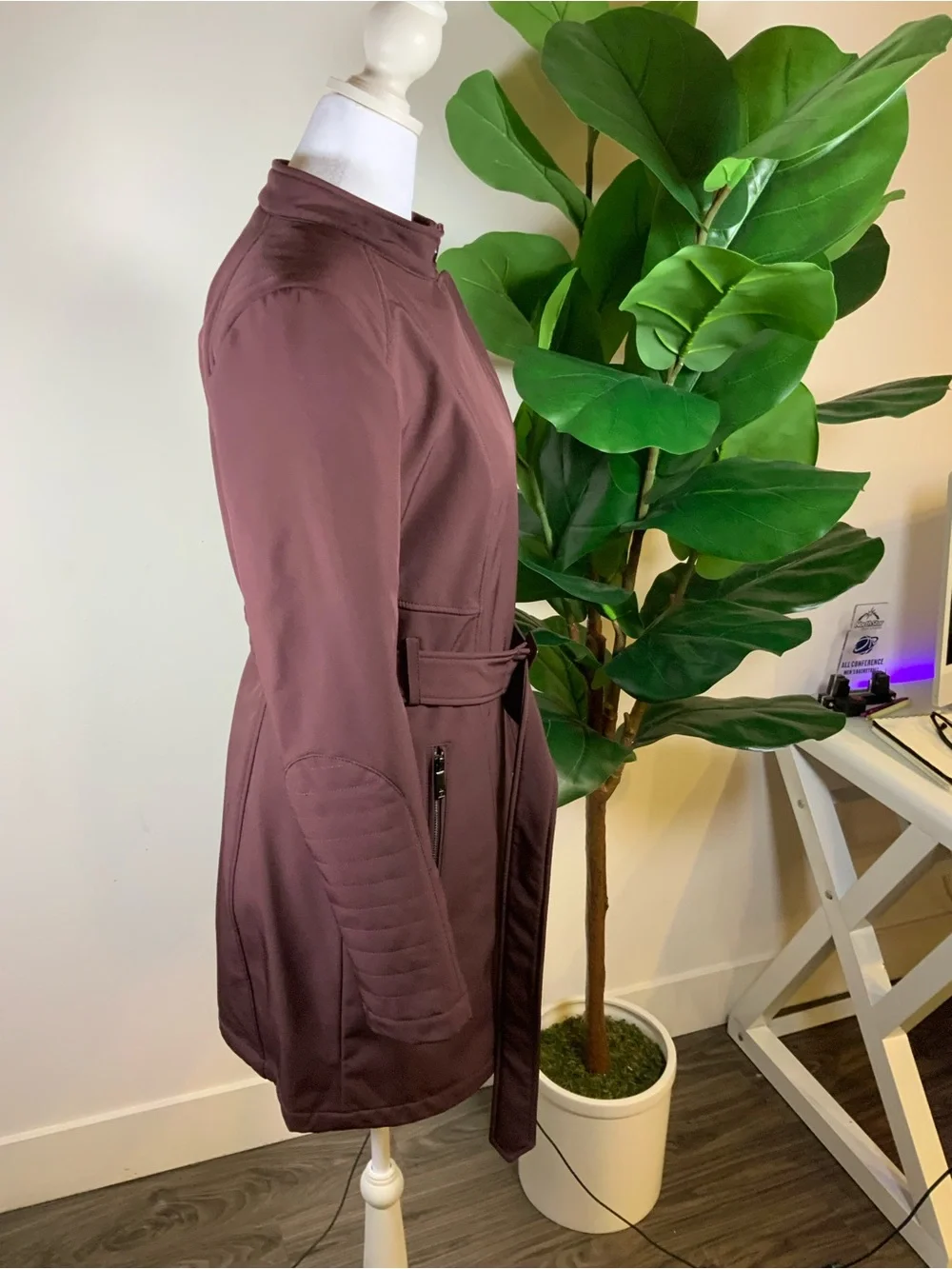 Kenneth Cole Mauve Belted Trench Coat